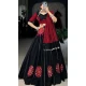 Black Pure Cotton Gamthi Work Garba Wear Lehenga Choli - 10396193774