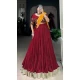 Maroon Rayon Plain Garba Wear Lehenga Choli - 10396193776