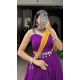 Purple Rayon Plain Garba Wear Lehenga Choli - 10396193777