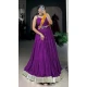 Purple Rayon Plain Garba Wear Lehenga Choli - 10396193777