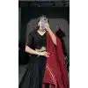 Black Polester Viscose Chanderi Plain Garba Wear Plus Size Lehenga Choli - 10396193778