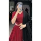 Maroon Polester Viscose Chanderi Plain Garba Wear Lehenga Choli - 10396193779