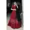 Maroon Polester Viscose Chanderi Plain Garba Wear Lehenga Choli - 10396193779