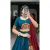 Multi Color Pure Cotton Gamthi Work Garba Wear Plus Size Lehenga Choli - 10396193780