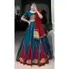 Multi Color Pure Cotton Gamthi Work Garba Wear Plus Size Lehenga Choli - 10396193780