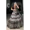 Multi Color Tussar Silk Digital Print Work Garba Wear Plus Size Lehenga Choli - 10396193781