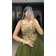 Mehendi Green Rayon Plain Garba Wear Lehenga Choli - 10396193782