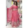 Gold Coin Embroidered Designer Wear Plus Size Lehenga Choli In Pink - 10397193783