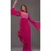 Rani Pink Georgette Embroidered Readymade Palazzo Plus Size Salwar Suit - 10425193895