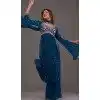 Teal Blue Georgette Embroidered Readymade Palazzo Plus Size Salwar Suit - 10425193896