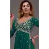 Green Georgette Embroidered Readymade Palazzo Plus Size Salwar Suit - 10425193897