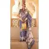 Blue Silk Foil Print Work Traditional Wear Plus Size Saree - 10442193973