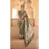 Green Silk Foil Print Work Traditional Wear Plus Size Saree - 10442193974
