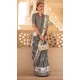 Grey Silk Foil Print Work Traditional Wear Saree - 10442193975