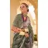 Silk Foil Print Work Traditional Wear Plus Size Saree In Grey - 10442193978