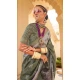 Silk Foil Print Work Traditional Wear Saree In Grey - 10442193978