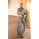 Silk Foil Print Work Traditional Wear Saree In Grey - 10442193978