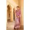 Light Purple Silk Foil Print Work Traditional Wear Plus Size Saree - 10442193979