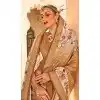 Brown Silk Foil Print Work Traditional Wear Plus Size Saree - 10442193980
