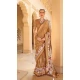 Brown Silk Foil Print Work Traditional Wear Saree - 10442193980
