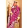 Rani Pink Silk Foil Print Work Traditional Wear Plus Size Saree - 10442193981