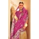 Rani Pink Silk Foil Print Work Traditional Wear Saree - 10442193981