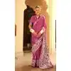 Rani Pink Silk Foil Print Work Traditional Wear Plus Size Saree - 10442193981