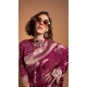 Georgette Weaving Work Party Wear Saree In Wine - 10445193990