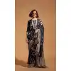Georgette Weaving Work Plus Size Party Wear Saree In Black - 10445193992