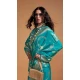 Georgette Weaving Work Party Wear Saree In Firozi - 10445193993