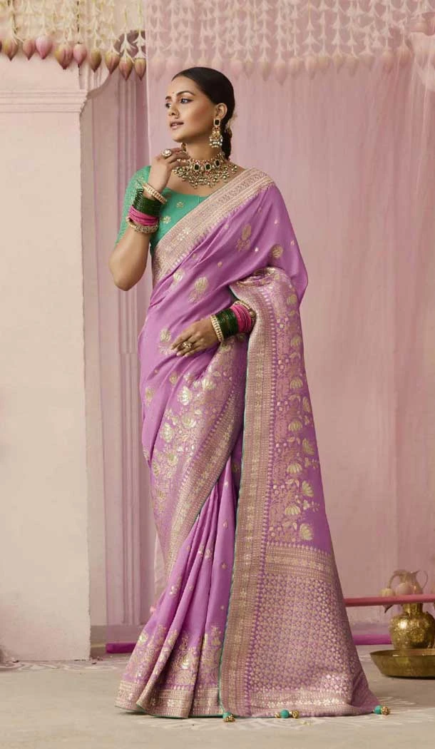 Lavender Viscose Silk Zari Work Designer Wear Saree - 10447194007 Lavender Viscose Silk Zari Work Designer Wear Saree - 10447194007