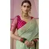 Pista Green Viscose Silk Zari Work Designer Wear Plus Size Saree - 10447194008