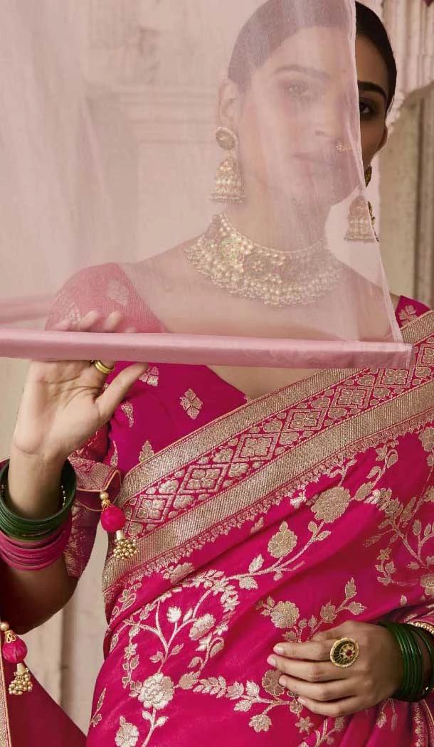 Rani Pink Viscose Silk Zari Work Designer Wear Saree - 10447194009 Rani Pink Viscose Silk Zari Work Designer Wear Saree - 10447194009