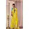 Yellow Viscose Silk Zari Work Designer Wear Plus Size Saree - 10447194010