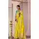 Yellow Viscose Silk Zari Work Designer Wear Saree - 10447194010