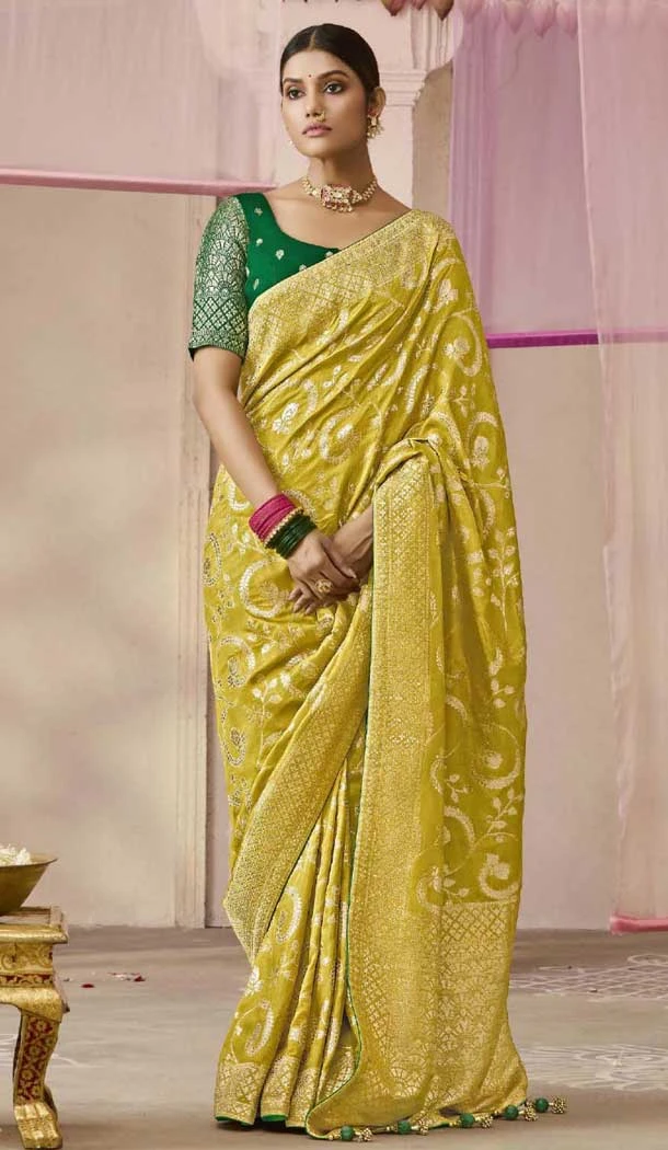 Mustard Viscose Silk Zari Work Designer Wear Saree - 10447194012 Mustard Viscose Silk Zari Work Designer Wear Saree - 10447194012