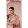 Peach Viscose Silk Zari Work Designer Wear Plus Size Saree - 10447194013