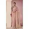 Peach Viscose Silk Zari Work Designer Wear Plus Size Saree - 10447194013