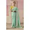 Viscose Silk Zari Work Designer Wear Plus Size Saree In Mustard - 10447194015
