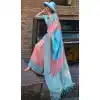 Peach Soft Silk Zari Work Party Wear Plus Size Saree - 10449194025