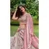 Organza Embroidered Designer Wear Plus Size Lehenga Choli In Rose Gold - 10451194037
