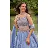 Organza Embroidered Designer Wear Plus Size Lehenga Choli In Turquoise Blue - 10451194038