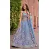Organza Embroidered Designer Wear Plus Size Lehenga Choli In Turquoise Blue - 10451194038