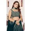 Georgette Leheriya Printed Party Wear Plus Size Lehenga Choli In Teal Green - 10452194040