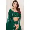 Georgette Leheriya Printed Party Wear Plus Size Lehenga Choli In Green - 10452194044