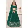 Georgette Leheriya Printed Party Wear Plus Size Lehenga Choli In Green - 10452194044
