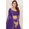 Georgette Leheriya Printed Party Wear Plus Size Lehenga Choli In Violet - 10452194045