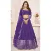 Georgette Leheriya Printed Party Wear Plus Size Lehenga Choli In Violet - 10452194045