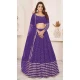 Georgette Leheriya Printed Party Wear Lehenga Choli In Violet - 10452194045