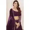 Wine Georgette Leheriya Printed Party Wear Plus Size Lehenga Choli - 10452194046